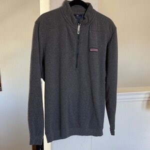 Vineyard Vines Men's Heather Gray Half-Zip Sweater